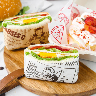CMYK SGS Recycled Cheeseburger Wrapping Paper Gravure Printing