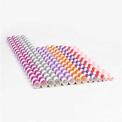 Dia 5mm To 10mm Stripe Biodegradable Paper Straws