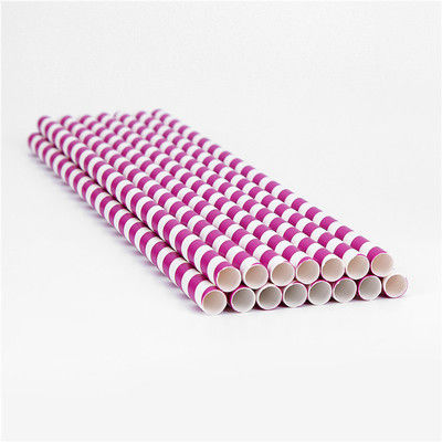 Dia 5mm To 10mm Stripe Biodegradable Paper Straws