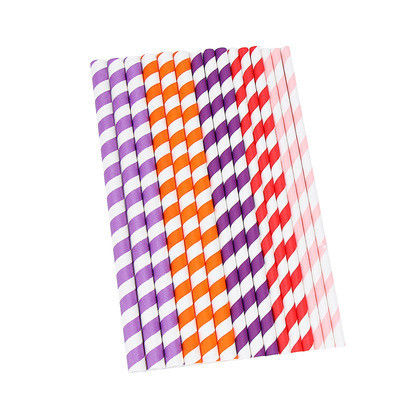 Dia 5mm To 10mm Stripe Biodegradable Paper Straws