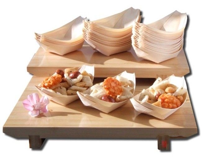2.5-15 Inch Pine Biodegradable Disposable Tableware Cardboard Serving Boats